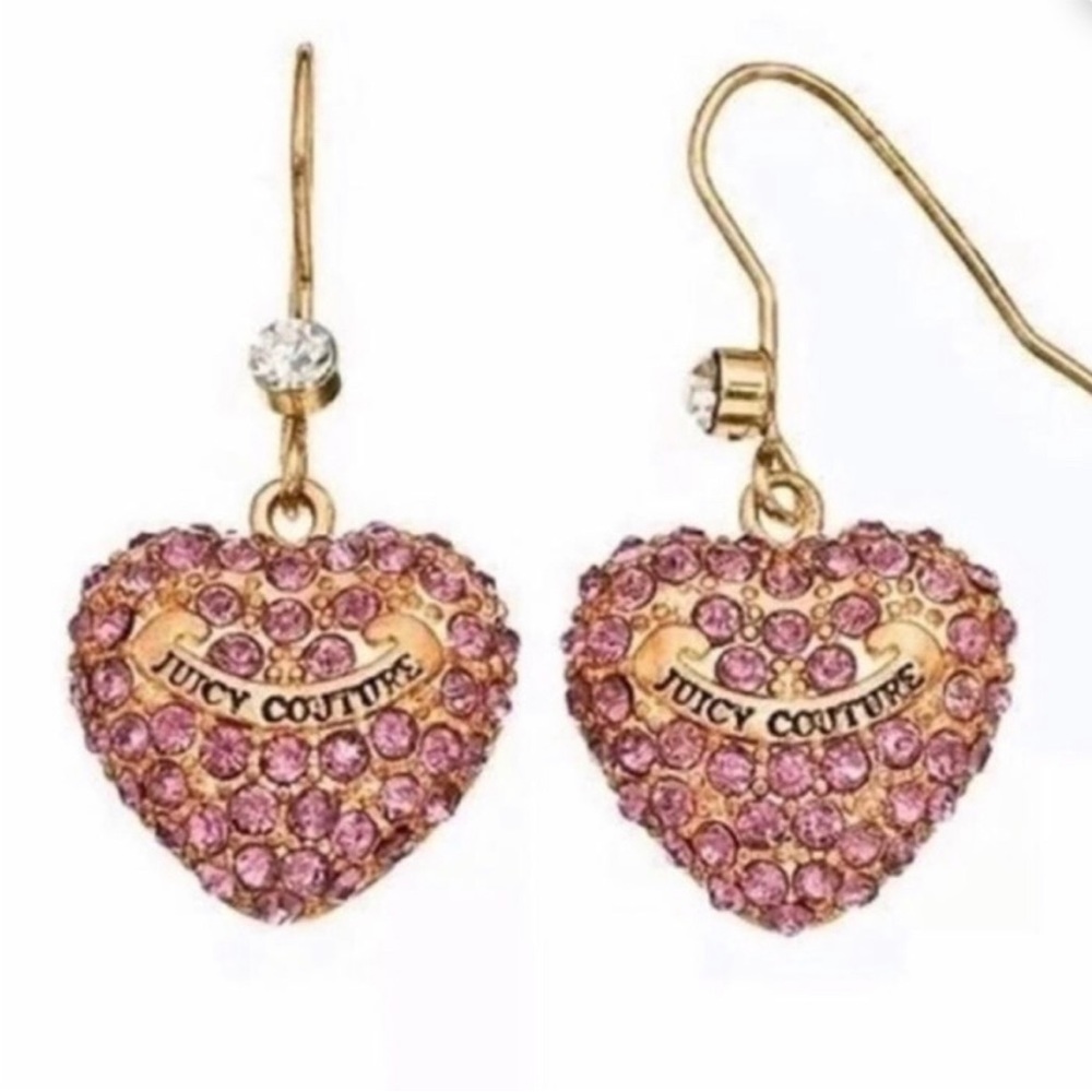 NWT Juicy Couture Rose Gold Heart Earrings